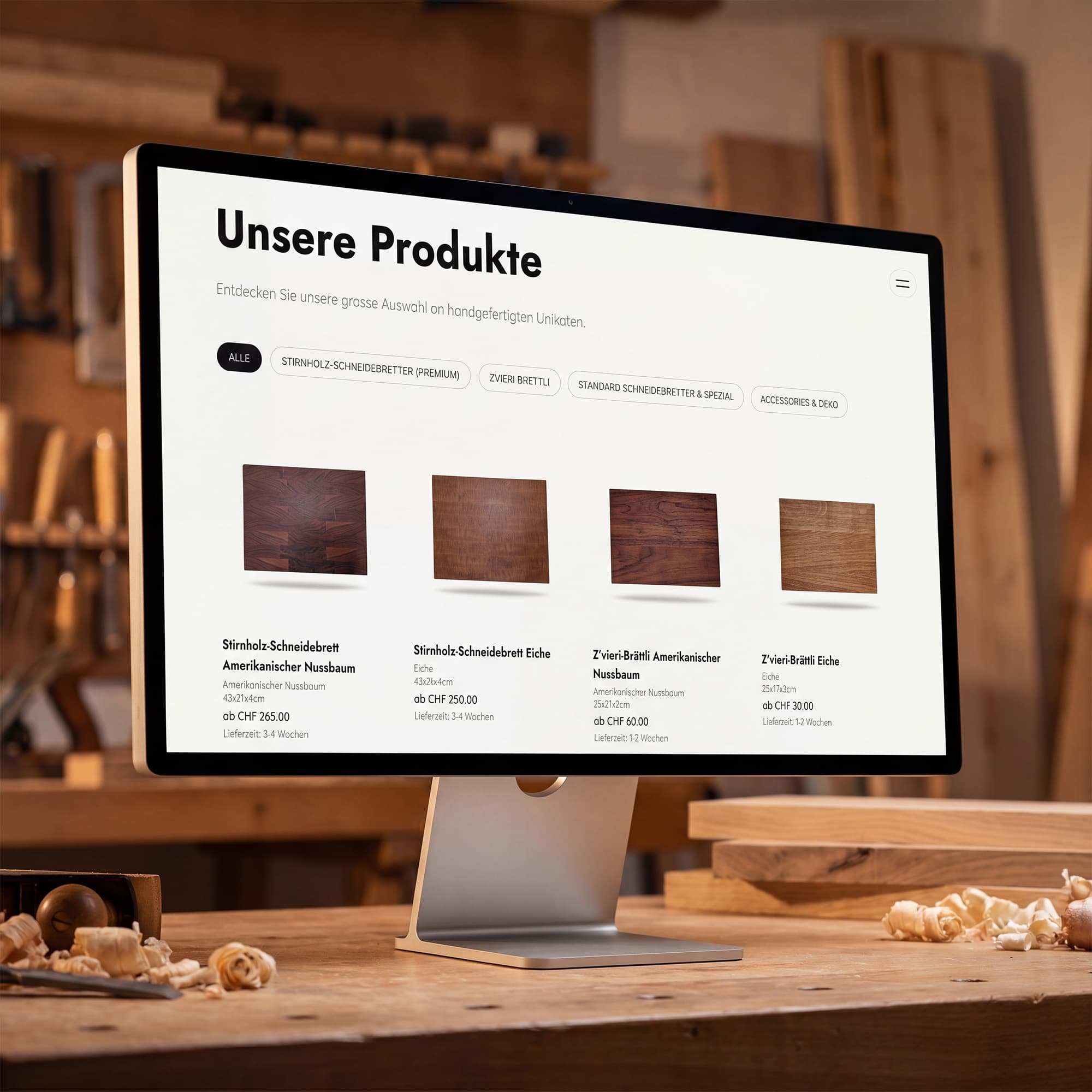 Webdesign-Projekt Holzmanufaktur Eichenberger von Vlix